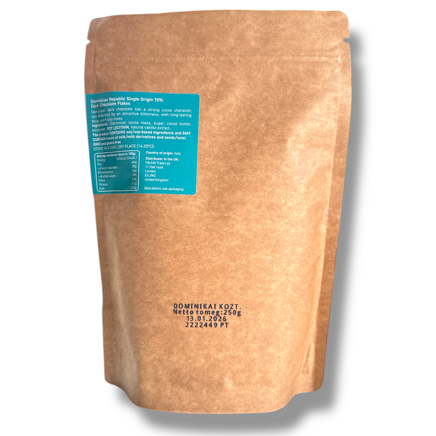 PALMA 70% Dominican Republic Single-Origin Dark Hot Chocolate Flakes