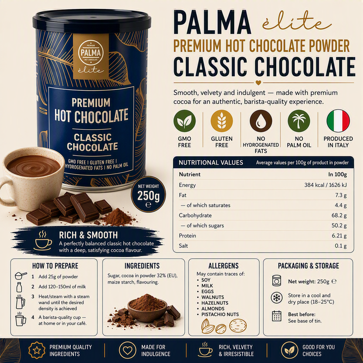 PALMA élite Premium Hot Chocolate – Classic Chocolate