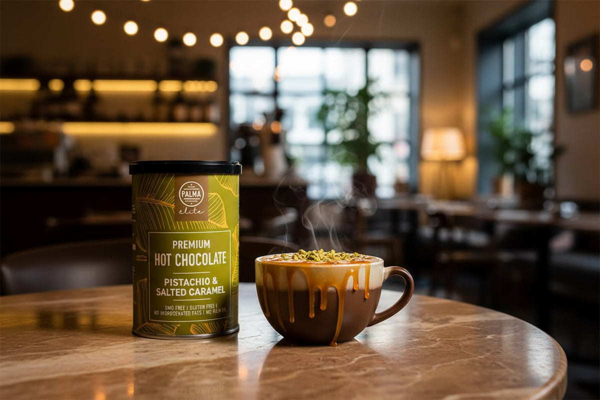 PALMA élite Premium Hot Chocolate – Pistachio & Salted Caramel